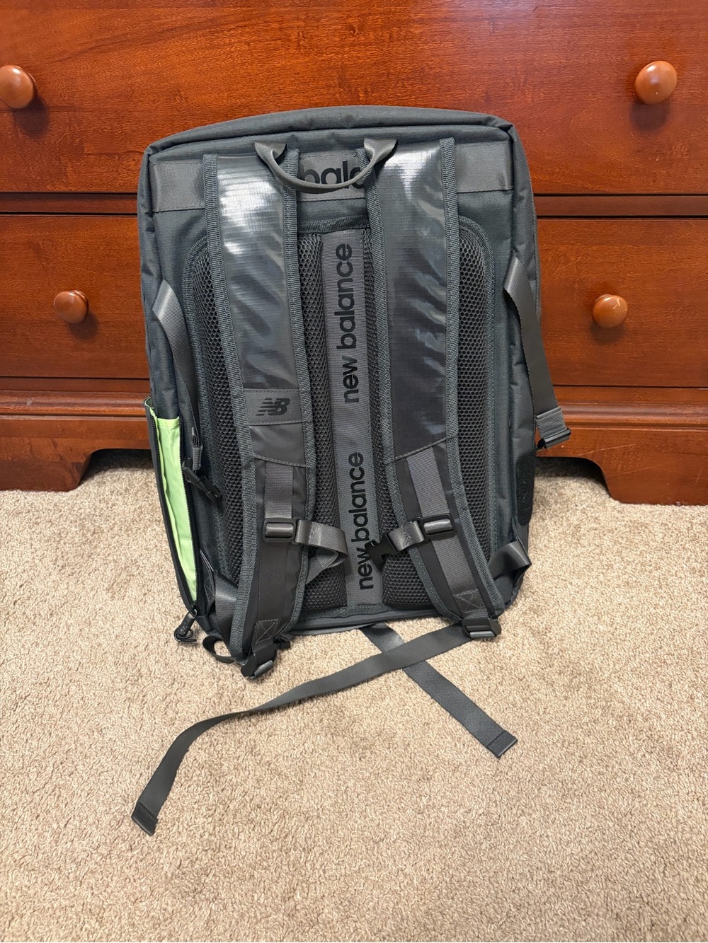 New Balance Men's Charcoal Gray Backpack with Front Zip Pockets - Picture 2 of 2